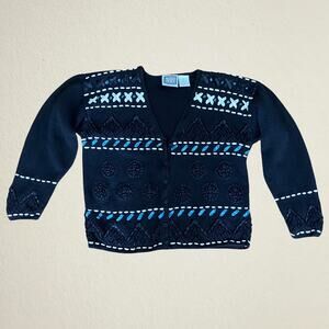 Black knit cardigan with ribbon, whimsigoth gothic lolita cottagecore